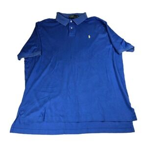 Polo Ralph Lauren XXL Blue Polo Shirt Classic Fit Cotton‎ Menswear